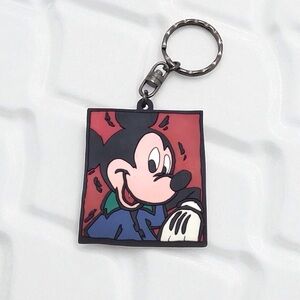 Retro Disney Mickey Mouse Sovenier Collectible Rubber Pendant Keychain Bag Charm